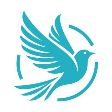 kuş logosu tasarımı vektör çizimi