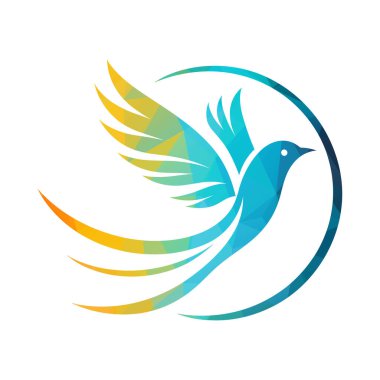 kuş logosu tasarımı vektör çizimi