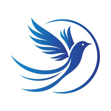 kuş logosu tasarımı vektör çizimi