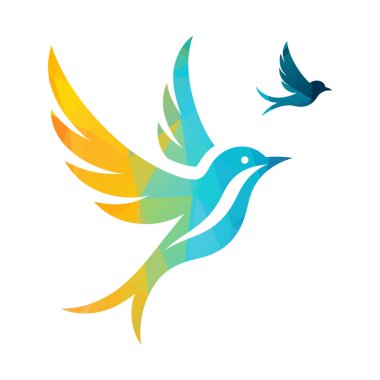 kuş logosu tasarımı vektör çizimi