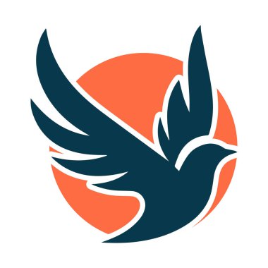 kuş logosu tasarımı vektör çizimi