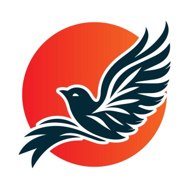kuş logosu tasarımı vektör çizimi