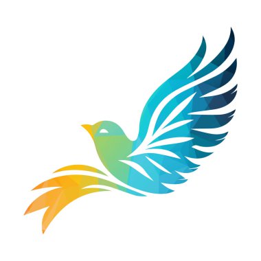 kuş logosu tasarımı vektör çizimi