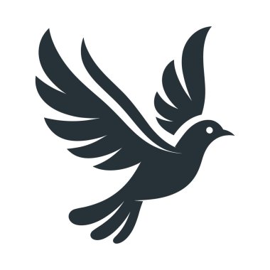 kuş logosu tasarımı vektör çizimi