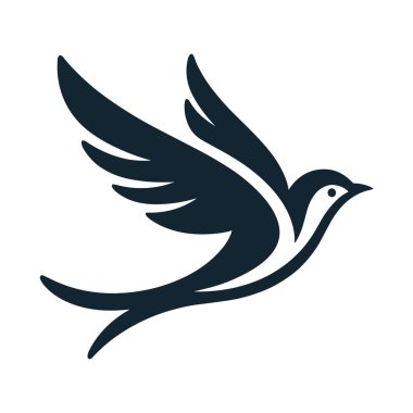 kuş logosu tasarımı vektör çizimi