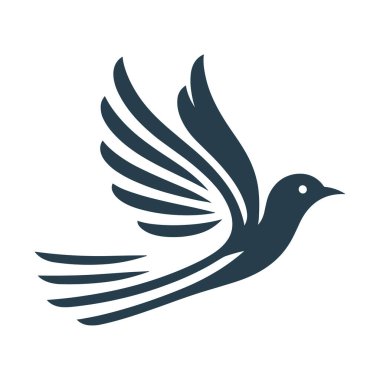 kuş logosu tasarımı vektör çizimi