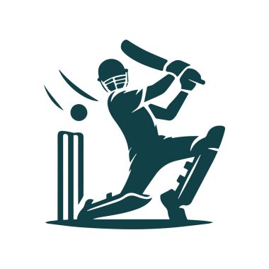 Kriket Kulübü Oyuncu Logo Vektörü İllüstrasyonu