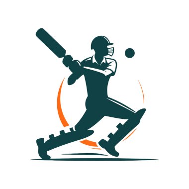 Cricket Player Logo Tasarımı Kısa Vektör Oynuyor