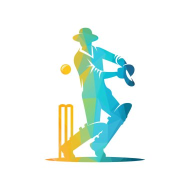 Kriket oyuncusu Logosu Tasarım Vektörü