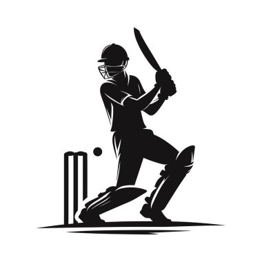 Kriket Oyuncusunun Logosu Kısa Konsept Oynuyor