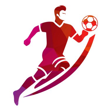 Futbolcu Logosu Tasarım Vektörü İllüstrasyonu