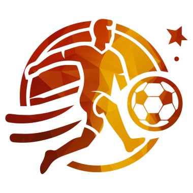 Futbolcu Top Vektörü İllüstrasyonuyla Çalışıyor