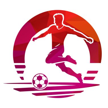 Basit Arkaplan Vektörü İllüstrasyonlu Futbolcu