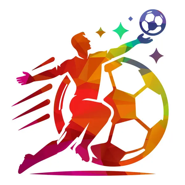 Futbolcu top vektör çizim ile