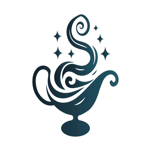 Genie Mug Logo Tasarım Vektörü Şablonu