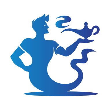 Genie Logo Tasarım Vektörü İllüstrasyonu