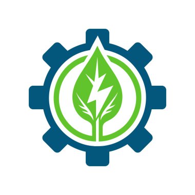 Eko Yaprak Cıvata Yeşil Enerji Vektör İllüstrasyonu