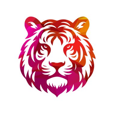 Kükreyen kaplan logosu tasarımı vektör çizimi