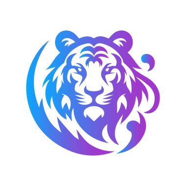 Kükreyen kaplan logosu tasarımı vektör çizimi