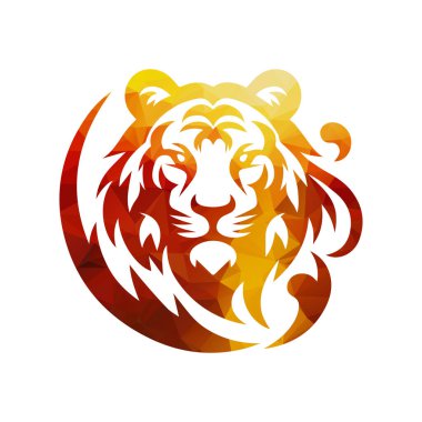 Kükreyen kaplan logosu tasarımı vektör çizimi