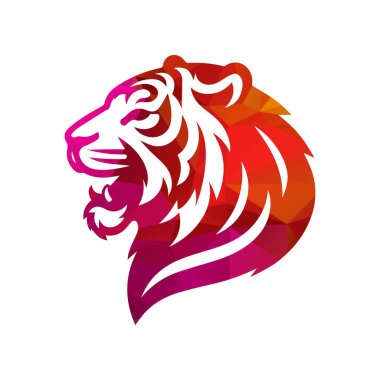 Kükreyen kaplan logosu tasarımı vektör çizimi