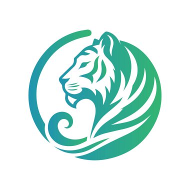 Kükreyen kaplan logosu tasarımı vektör çizimi