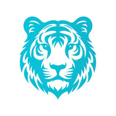 Kükreyen kaplan logosu tasarımı vektör çizimi