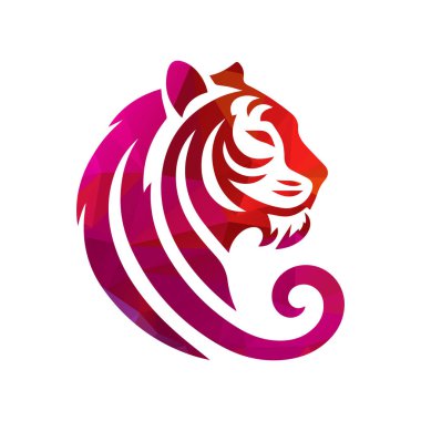 Kükreyen kaplan logosu tasarımı vektör çizimi