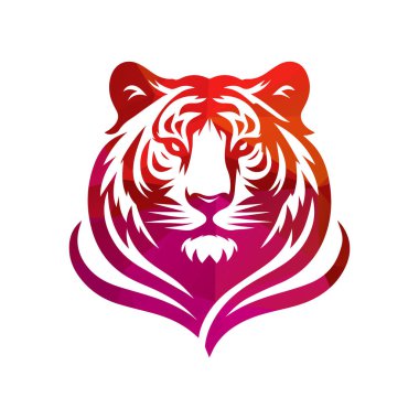 Kükreyen kaplan logosu tasarımı vektör çizimi