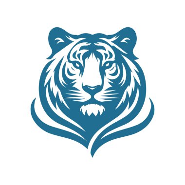 Kükreyen kaplan logosu tasarımı vektör çizimi