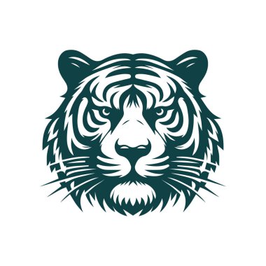 Kükreyen kaplan logosu tasarımı vektör çizimi