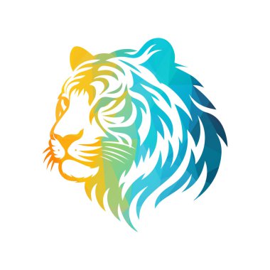 Kükreyen kaplan logosu tasarımı vektör çizimi