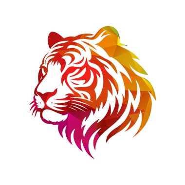 Kükreyen kaplan logosu tasarımı vektör çizimi