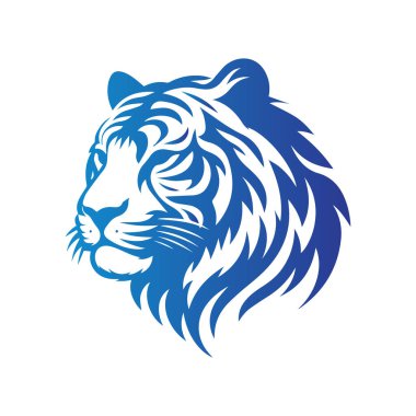 Kükreyen kaplan logosu tasarımı vektör çizimi