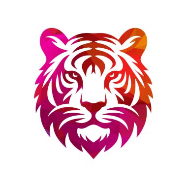 Kükreyen kaplan logosu tasarımı vektör çizimi