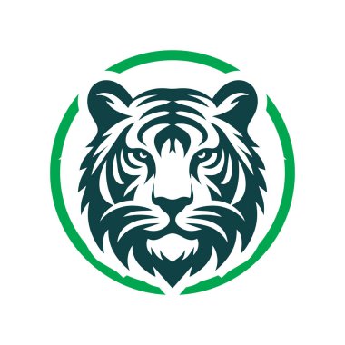 Kükreyen kaplan logosu tasarımı vektör çizimi