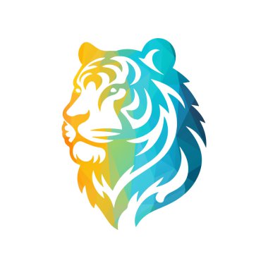 Kükreyen kaplan logosu tasarımı vektör çizimi