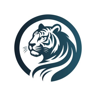 Kükreyen kaplan logosu tasarımı vektör çizimi