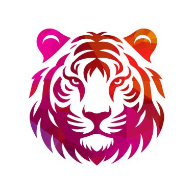 Kükreyen kaplan logosu tasarımı vektör çizimi