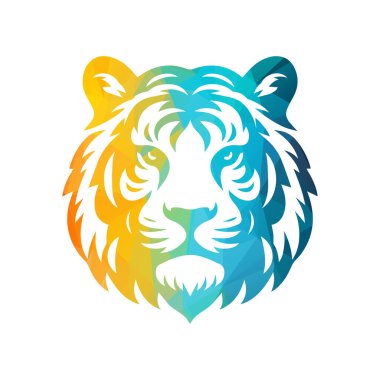 Kükreyen kaplan logosu tasarımı vektör çizimi