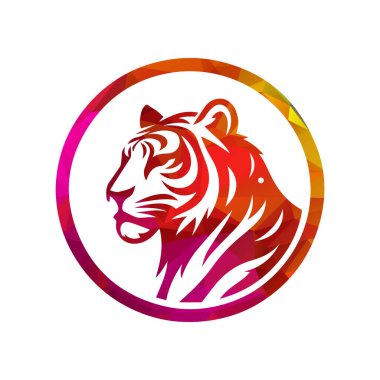 Kükreyen kaplan logosu tasarımı vektör çizimi