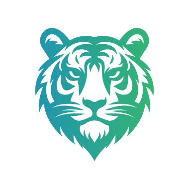 Kükreyen kaplan logosu tasarımı vektör çizimi