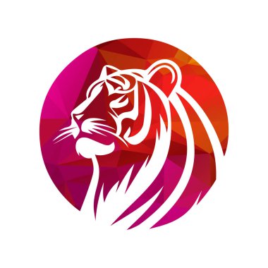 Kükreyen kaplan logosu tasarımı vektör çizimi