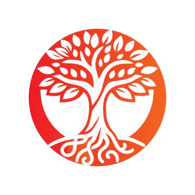 Ağaç logosu tasarımı vektör çizimi