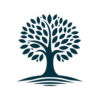 Ağaç logosu tasarımı vektör çizimi