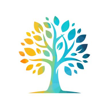 Ağaç logosu tasarımı vektör çizimi