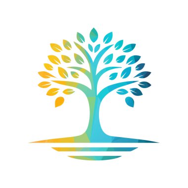 Ağaç logosu tasarımı vektör çizimi