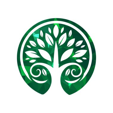 Ağaç logosu tasarımı vektör çizimi