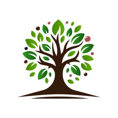 Ağaç logosu tasarımı vektör çizimi
