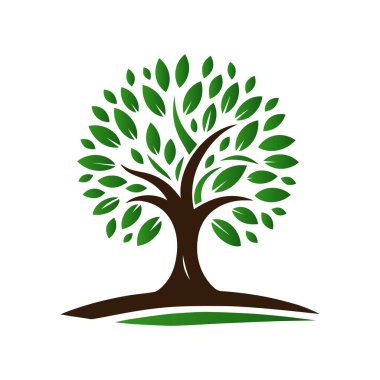 Ağaç logosu tasarımı vektör çizimi